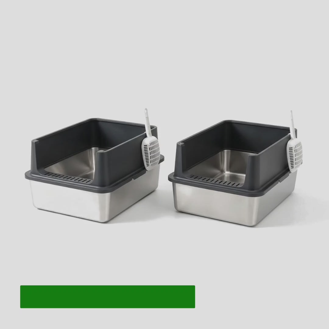 PawHut Rostfri Kattlåda 2-pack – produktvideo – Djurslottet