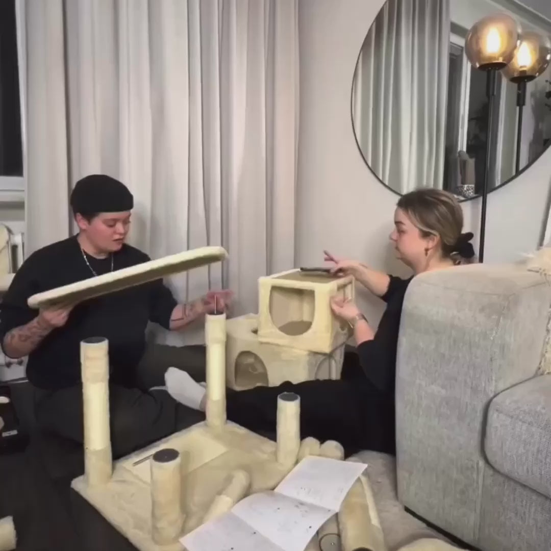 Stabilt Klösträd, 
Stabilt Katträd, Långa Klösträd - Djurslottet