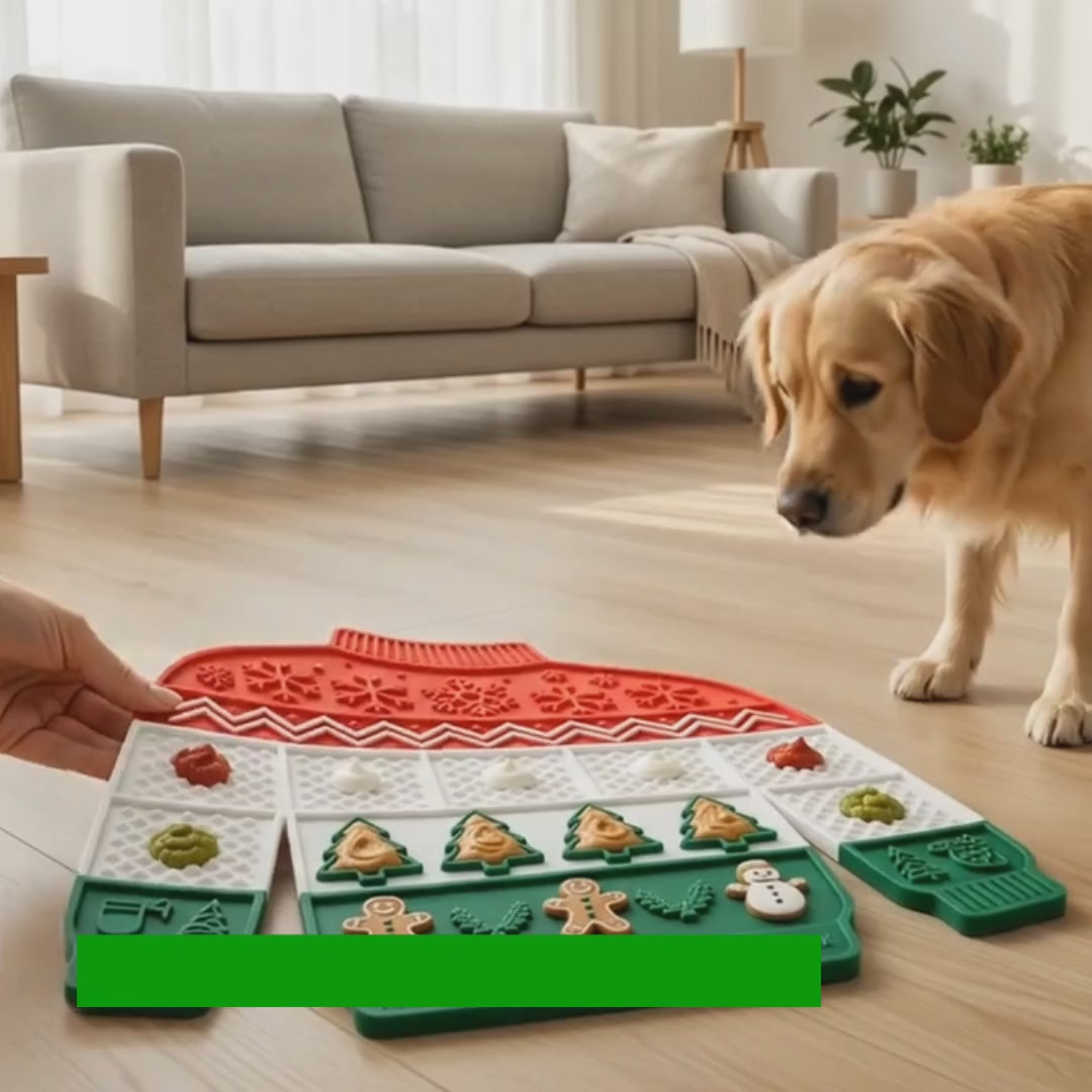 Video av MerryLick Julig Slickmatta för Hund och Katt - Djurslottet