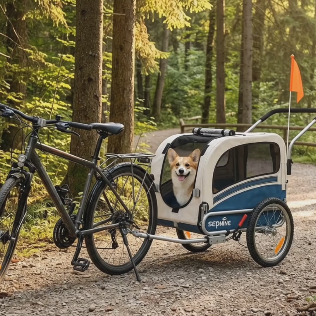 Video av SEPNINE Cykelvagn 2 i 1 för Stor Hund - Djurslottet