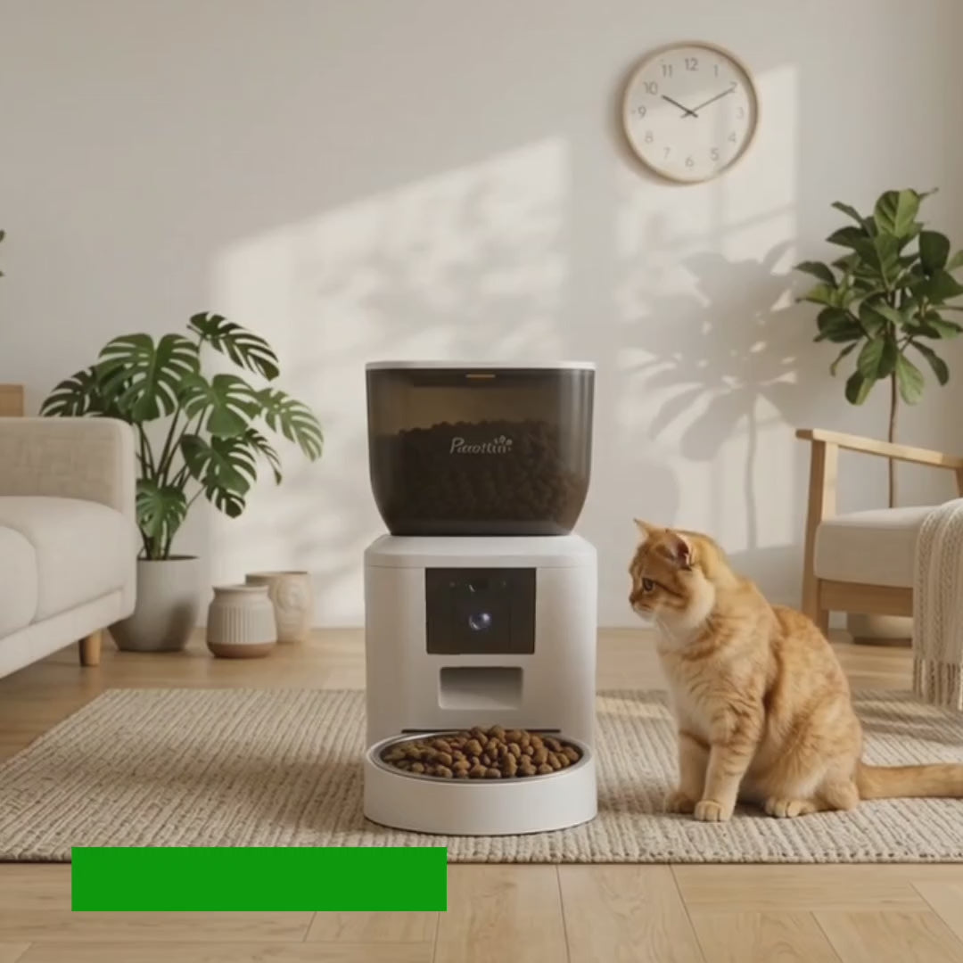 Video av PawHut Foderautomat 4 L med Kamera och App - Djurslottet