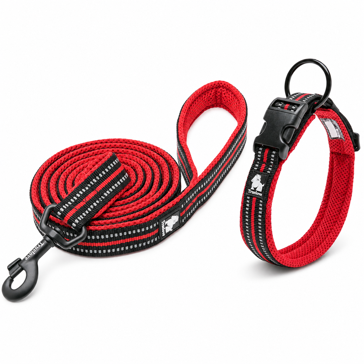 Reflexpaket – koppel och halsband, röd – Djurslottet