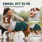 PawHut Hundregnjacka med elastisk halsöppning och justerbart magband - Djurslottet