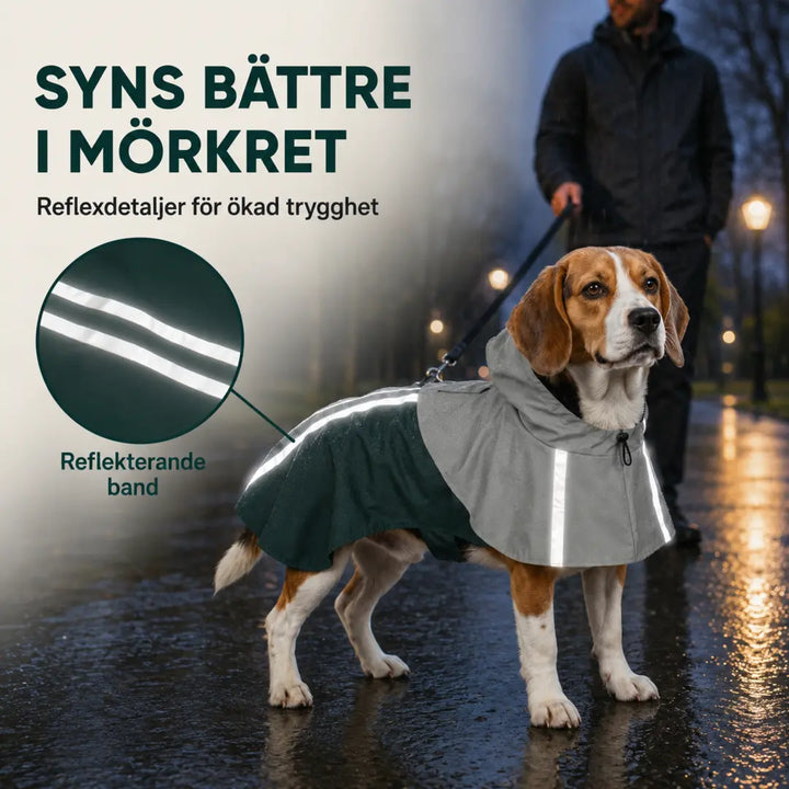 PawHut Hundregnjacka med reflexband som syns i mörkret - Djurslottet