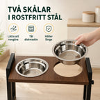 PawHut Upphöjd Hundskål med två skålar i rostfritt stål - Djurslottet