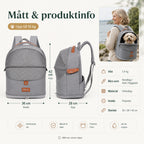 Mått 36 x 28 x 42 cm och produktinfo för ryggsäcken - Djurslottet