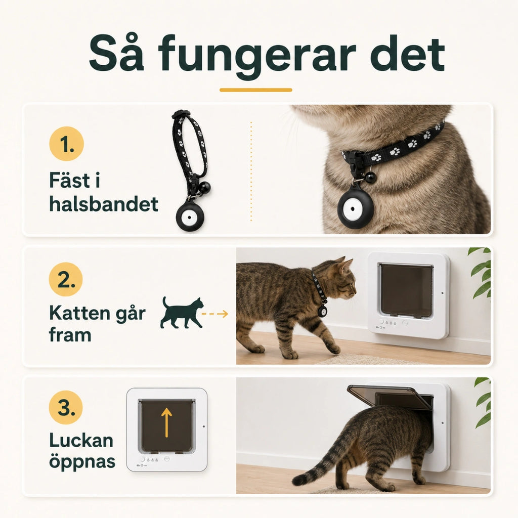 Så fungerar chiphalsbandet med kattluckan – Djurslottet