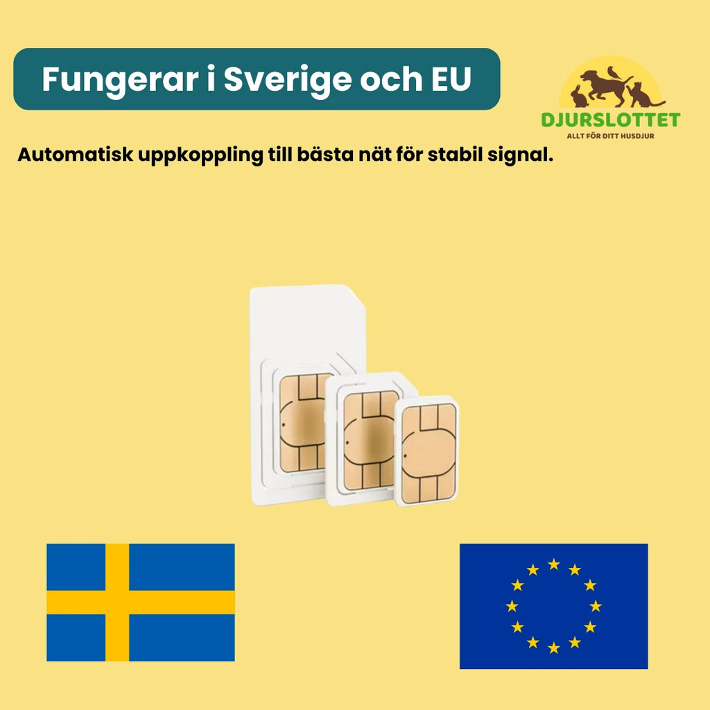 SIM-kort till GPS-halsband som fungerar i Sverige och EU Djurslottet