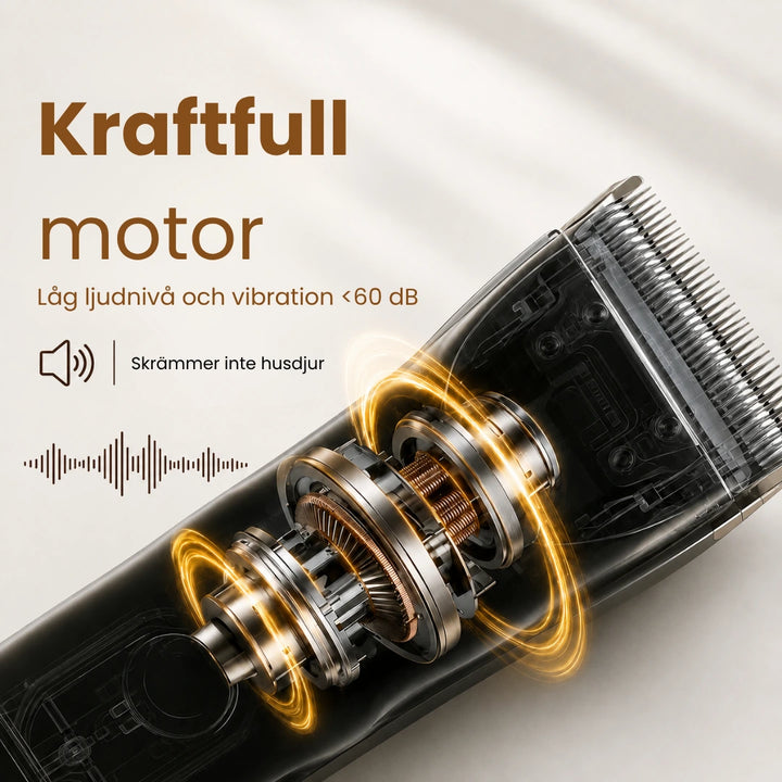 SMEHNSER D9 Djurtrimmer med kraftfull motor, låg ljudnivå och vibration under 60 dB från Djurslottet