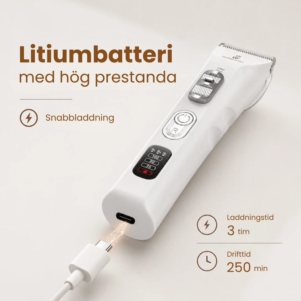 SMEHNSER D9 Djurtrimmer med litiumbatteri, snabbladdning och upp till 250 minuters drifttid från Djurslottet
