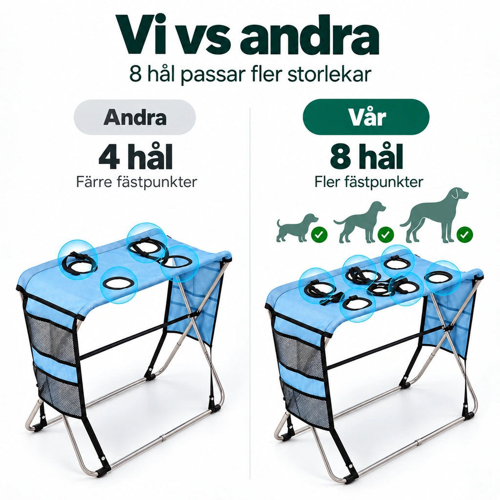 TailCare Trimbord med Hängmatta - Jämförelse mellan åtta och fyra hål - Djurslottet