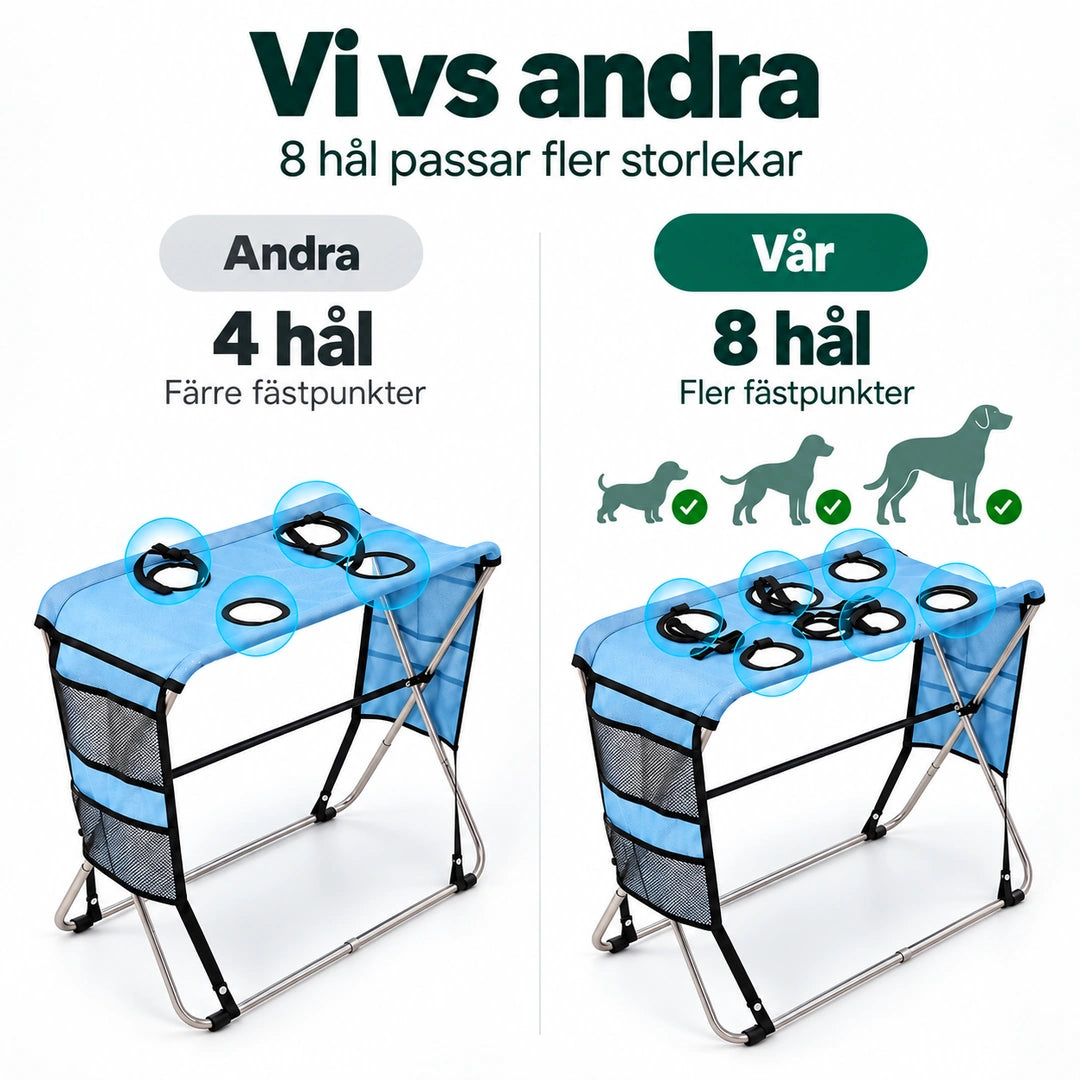 TailCare Trimbord med Hängmatta - Jämförelse mellan åtta och fyra hål - Djurslottet