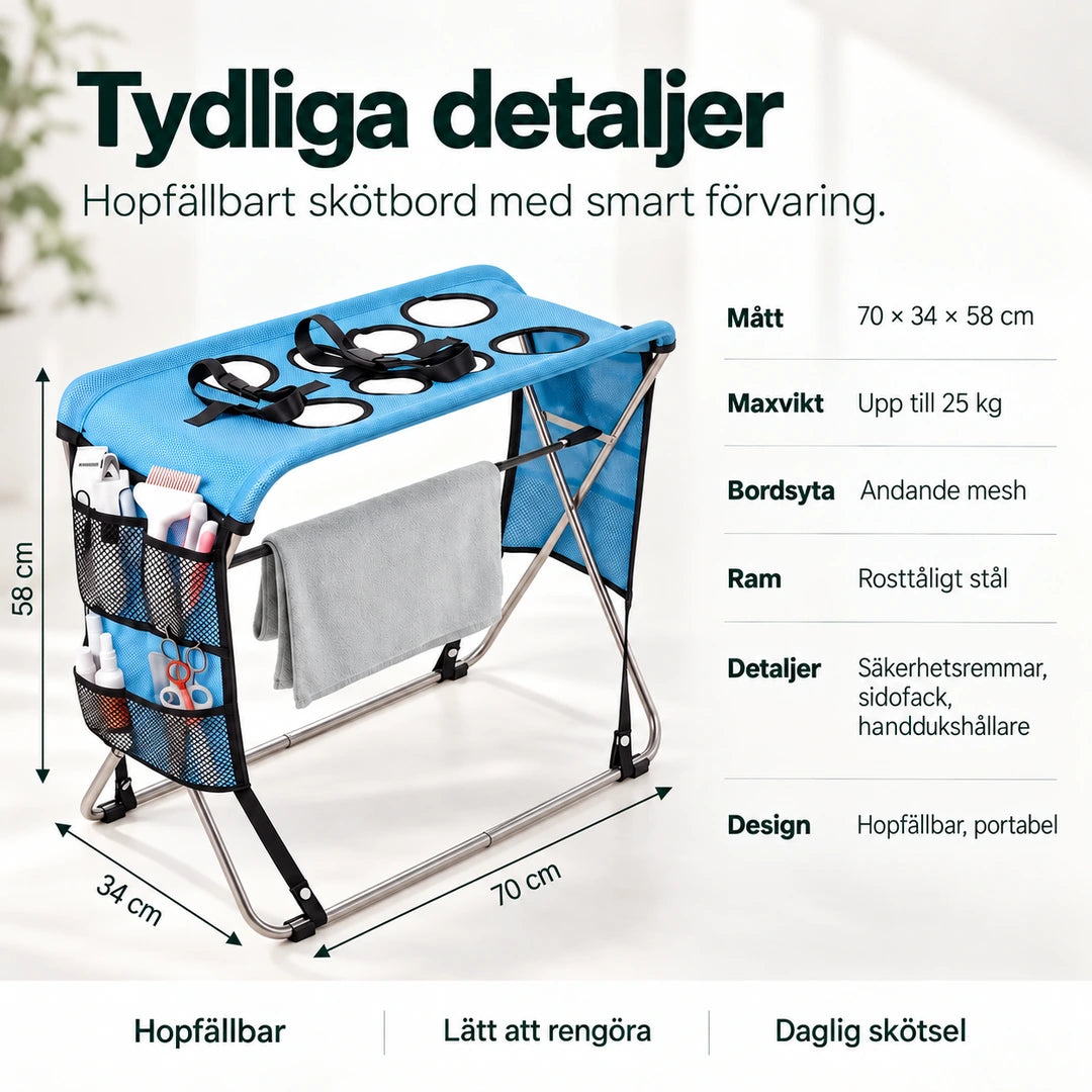 TailCare Trimbord med Hängmatta - Mått och produktspecifikationer - Djurslottet