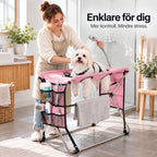TailCare Trimbord med Hängmatta - Rosa trimbord för enklare hundbad - Djurslottet