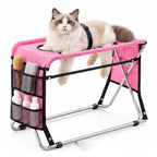 TailCare Trimbord med Hängmatta - Rosa med katt på vit bakgrund - Djurslottet