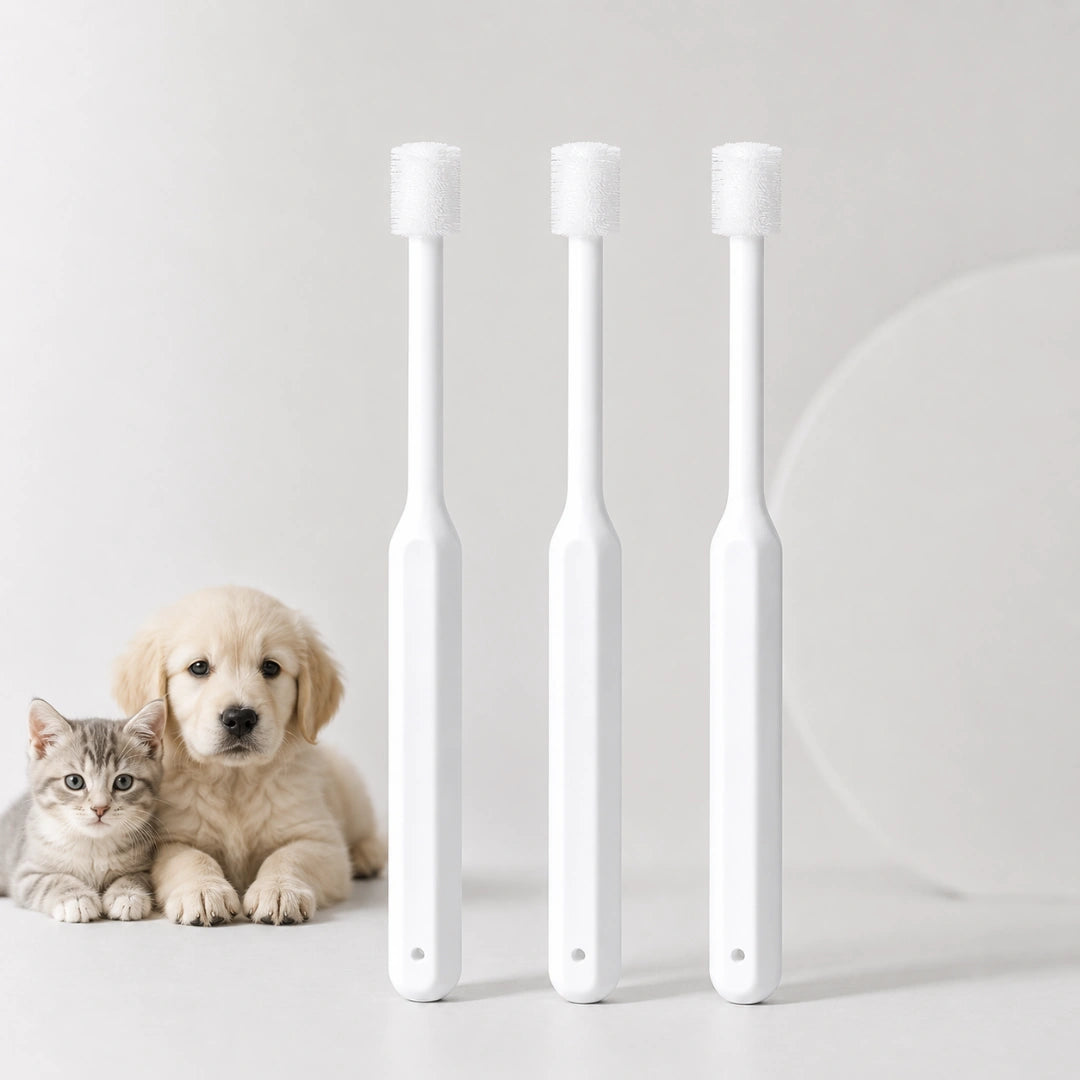 SoftBrush tandborste för husdjur 3-pack med 360° borsthuvud - Djurslottet