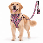 Tassvyn Hundselepaket – Rosa blommönster på golden retriever – Djurslottet