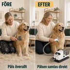PawHut Hundtrimmer före och efter, pälsen samlas direkt - Djurslottet