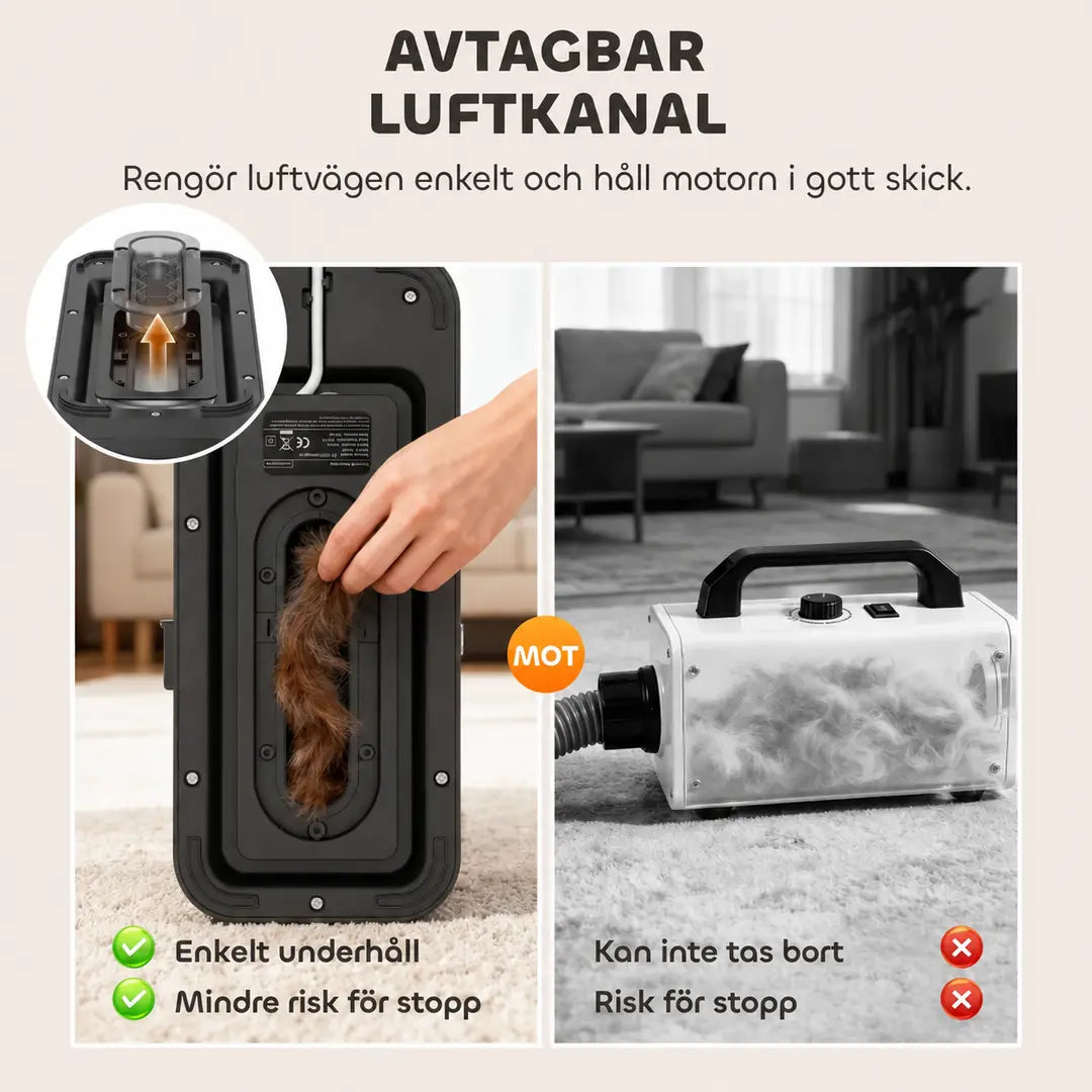 PawHut Hundtrimmer med avtagbar luftkanal för enkelt underhåll - Djurslottet