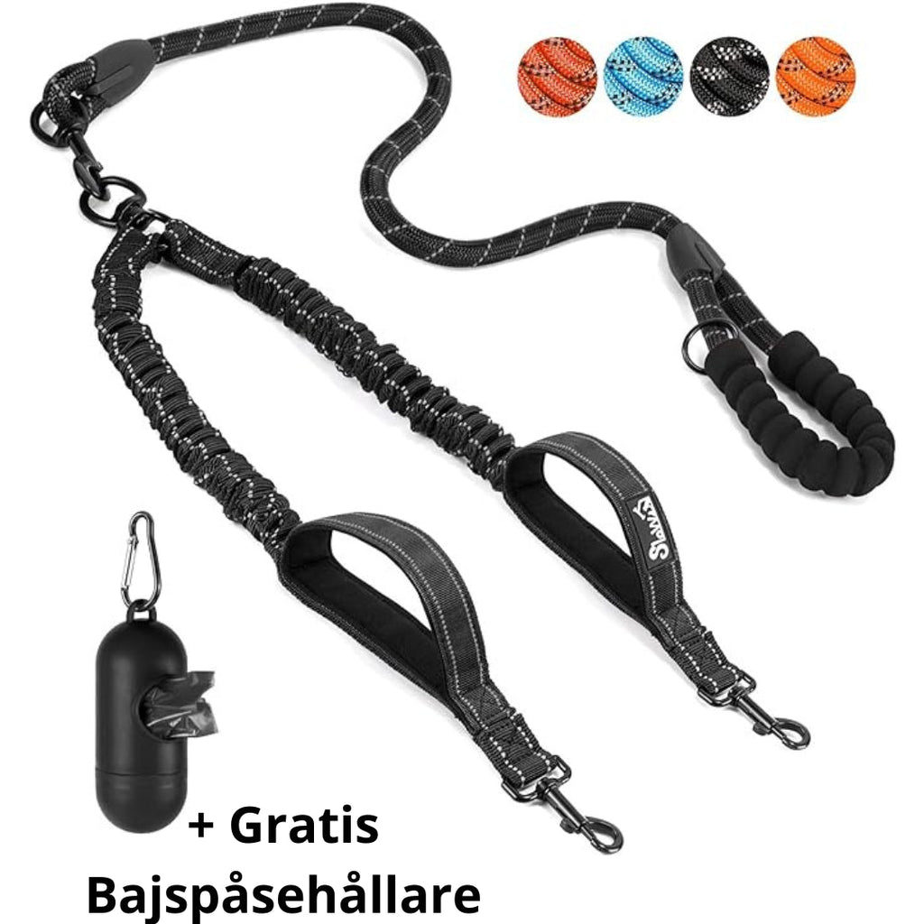 Koppel För Två Hundar, 
Hundkoppel För Två Hundar, Reflekterande Dubbelkoppel - Djurslottet
