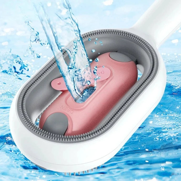 Kattborste Långhårig, 
Hundborste Långhårig, Dubbelsidig wipeorste för hundar och katter - Blå färg