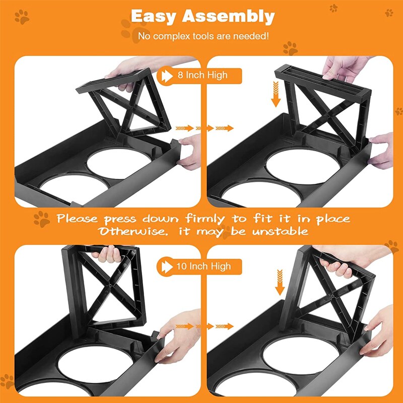 Upphöjd Matskål Katt, 
Hund Matskål, Justerbar Upphöjd Matskål - Djurslottet