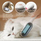 Kattborste Långhårig, 
Hundborste Långhårig, Dubbelsidig wipeorste för hundar och katter - Blå färg