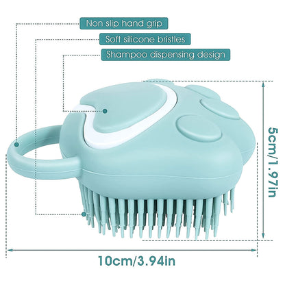 Dog Bath Brush Super Soft Bath Bottle Divider Silicone Shower Brush Body Brush For Dogs And Cats Refillable Shower Gel - djurslottet