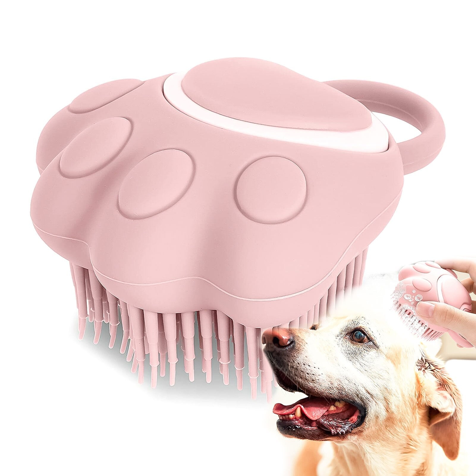 Dog Bath Brush Super Soft Bath Bottle Divider Silicone Shower Brush Body Brush For Dogs And Cats Refillable Shower Gel - djurslottet