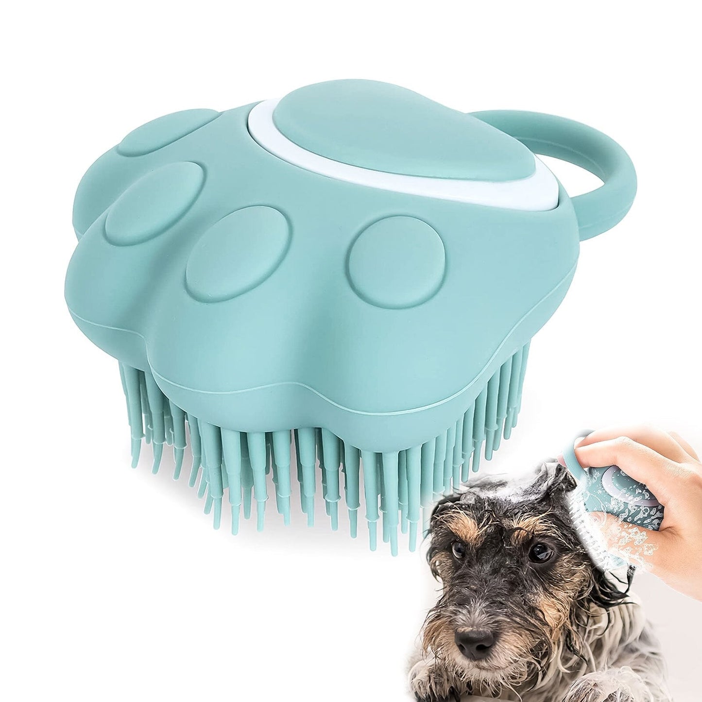 Dog Bath Brush Super Soft Bath Bottle Divider Silicone Shower Brush Body Brush For Dogs And Cats Refillable Shower Gel - djurslottet