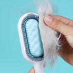 Kattborste Långhårig, 
Hundborste Långhårig, Dubbelsidig wipeorste för hundar och katter - Blå färg